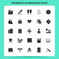 Solid 25 Biochemistry And Medicine Healthcare Icon set Vector Glyph Style Design Black Icons Set Web and Mobile Business ideas design Vector Illustration