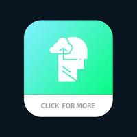 Experience Gain Mind Head Mobile App Button Android and IOS Glyph Version vector