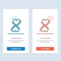 Heart Eight Typography  Blue and Red Download and Buy Now web Widget Card Template vector
