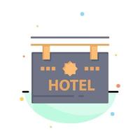 Hotel Sign Board Location Abstract Flat Color Icon Template vector