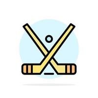 Emblem Hockey Ice Stick Sticks Abstract Circle Background Flat color Icon vector