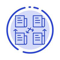 Exchange File Folder Data Privacy Blue Dotted Line Line Icon vector