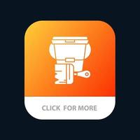 Paint Bucket Color Brush Mobile App Button Android and IOS Glyph Version vector