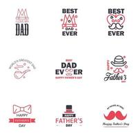 Happy fathers day 9 Black and Pink Typography Fathers day background design Fathers day greeting card Editable Vector Design Elements