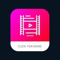 video lección educación cinematográfica botón de aplicación móvil versión de línea android e ios vector