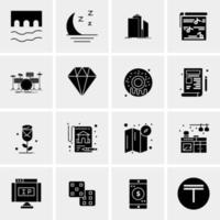 16 iconos de negocios universales vector ilustración de icono creativo para usar en proyectos relacionados con la web y dispositivos móviles