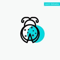 Bug Insect Ladybug Spring turquoise highlight circle point Vector icon