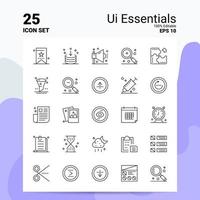 25 Ui Essentials Icon Set 100 Editable EPS 10 Files Business Logo Concept Ideas Line icon design vector