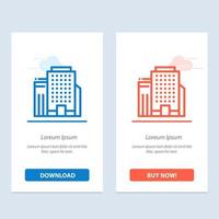 Office Building Job  Blue and Red Download and Buy Now web Widget Card Template vector