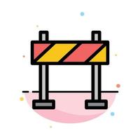 Barricade Barrier Construction Abstract Flat Color Icon Template vector