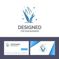 Creative Business Card and Logo template Grass Grasses Green Spring Vector Illustration