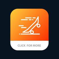 Fast Ride Riding Skateboard Skateboard Mobile App Button Android and IOS Line Version vector