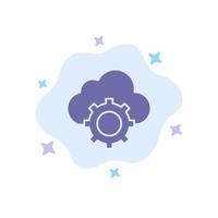 Cloud CloudComputing CloudSettings Blue Icon on Abstract Cloud Background vector