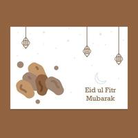 ilustración de tarjeta de felicitación de eid mubarak vector