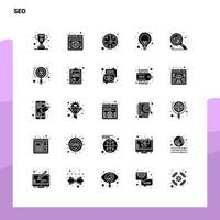 25 conjunto de iconos de seo plantilla de ilustración de vector de icono de glifo sólido para ideas web y móviles para empresa comercial