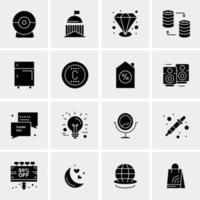 16 iconos de negocios universales vector ilustración de icono creativo para usar en proyectos relacionados con la web y dispositivos móviles