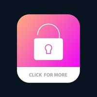 Unlock Lock Security Mobile App Button Android and IOS Glyph Version vector