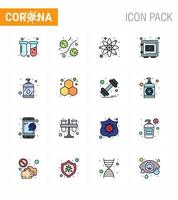 COVID19 corona virus contamination prevention Blue icon 25 pack such as securitybox protection viruses medical research viral coronavirus 2019nov disease Vector Design Elements