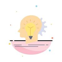 creative creativity head idea thinking Flat Color Icon Vector