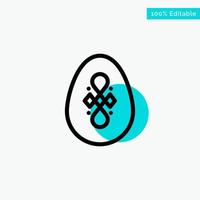 Bird Decoration Easter Egg turquoise highlight circle point Vector icon