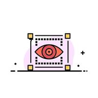 Visual View Sketching Eye  Business Flat Line Filled Icon Vector Banner Template