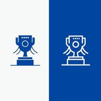 Award Cup Ireland Line and Glyph Solid icon Blue banner Line and Glyph Solid icon Blue banner vector