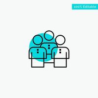 Friends Business Group People Protection Team Workgroup turquoise highlight circle point Vector icon