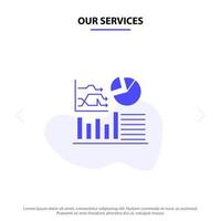 Our Services Graph Success Flowchart Business Solid Glyph Icon Web card Template vector