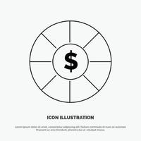 Coin Currency Dollar Line Icon Vector