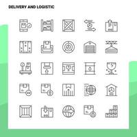 Set of Delivery And Logistic Line Icon set 25 Icons Vector Minimalism Style Design Black Icons Set Linear pictogram pack