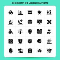 Solid 25 Biochemistry And Medicine Healthcare Icon set Vector Glyph Style Design Black Icons Set Web and Mobile Business ideas design Vector Illustration