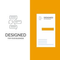 Chat Chatting Conversation Dialogue Auto Robot Grey Logo Design and Business Card Template vector