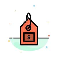 Tag Dollar Label Interface Abstract Flat Color Icon Template vector