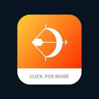 Aim Archery Arrow Bow Shoot Mobile App Button Android and IOS Glyph Version vector