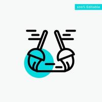 Broom Clean Cleaning Sweep turquoise highlight circle point Vector icon