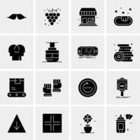 16 iconos de negocios universales vector ilustración de icono creativo para usar en proyectos relacionados con la web y dispositivos móviles