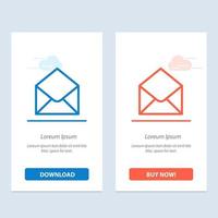 Sms Email Mail Message  Blue and Red Download and Buy Now web Widget Card Template vector