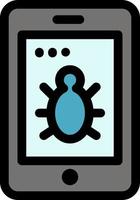 Mobile Security Bug  Flat Color Icon Vector icon banner Template