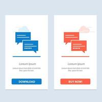 Chat Comment Message Education  Blue and Red Download and Buy Now web Widget Card Template vector