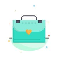 Bag Briefcase Love Abstract Flat Color Icon Template vector