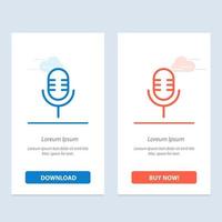 Mic Microphone Sound Show  Blue and Red Download and Buy Now web Widget Card Template vector