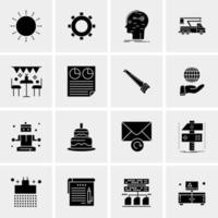 16 iconos de negocios universales vector ilustración de icono creativo para usar en proyectos relacionados con la web y dispositivos móviles