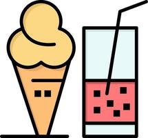 bebida helado verano jugo color plano icono vector icono banner plantilla