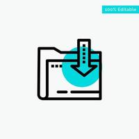 Folder Download Computing Arrow turquoise highlight circle point Vector icon