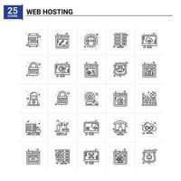 25 Web Hosting icon set vector background