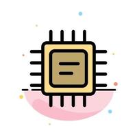 Cpu Microchip Processor Abstract Flat Color Icon Template vector