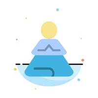 Fast Meditation Training Yoga Abstract Flat Color Icon Template vector