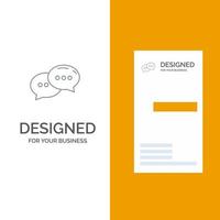 Chat Chatting Conversation Dialogue Grey Logo Design and Business Card Template vector
