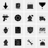 16 iconos de negocios universales vector ilustración de icono creativo para usar en proyectos relacionados con la web y dispositivos móviles