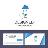 Creative Business Card and Logo template Cloud Rain Cloud Nature Spring Rain Vector Illustration